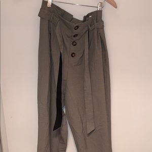 Zara Checked Paper Bag Trouser